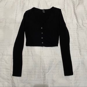 FOREVER 21 Cropped V-Neck Sweater